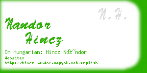 nandor hincz business card